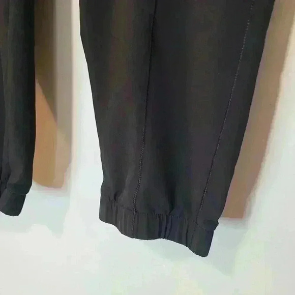 Yogaliscious Black Nylon Joggers Patch Pockets Elastic Waist Sz XL - Picture 5 of 9